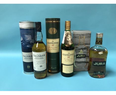 Three bottles of single malt Scotch whisky