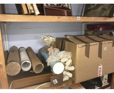 Shelf of assorted items