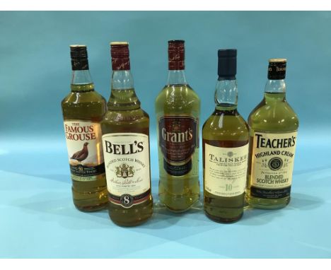 Five bottles of blended Scotch whisky