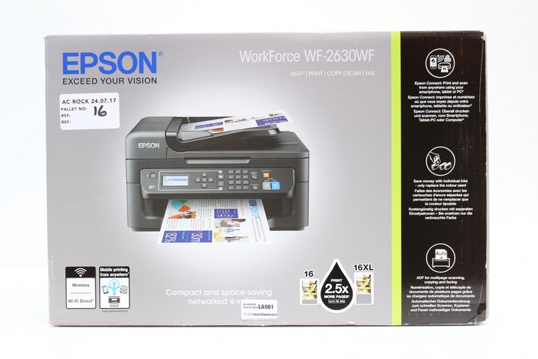 1 x BOXED EPSON WORK FORCE WF-2630WF WIFI PRINTER RRP £80 (24.07.17