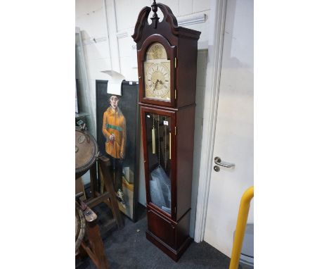 20th century Tempus Fugit 31 day Longcase Clock with glass panel to body, 194cms high 