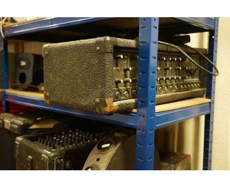 A P.A and Lighting system to include A Leem 6 channel Stereo powered mixer amp a Peavey XR500C mixer amp Absrakt lights etc.
