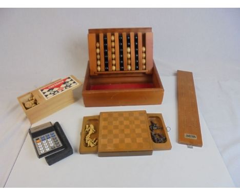 Vintage Casio Calculator together with various games including Boxed Chessman Chess Set, Jaques Cribbage Board,&nbsp; &nbsp;e
