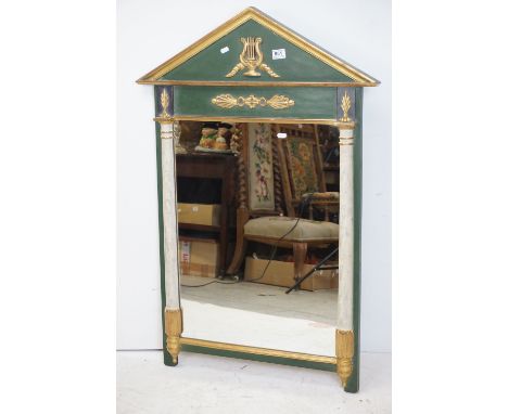 20th century Empire Style Mirror of architectural form, 73cms wide x 111cms high 
