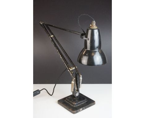 Mid 20th century / Retro Herbert Terry Black ' The Angle Poise ' Desk Lamp Light, on a stepped base 