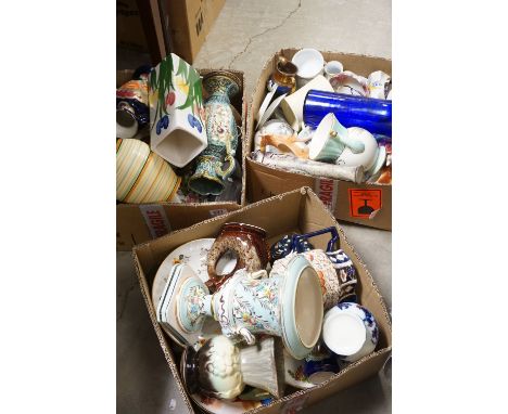 A large quantity of ceramics and glass to include Royal Winton, Crown Devon etc. 