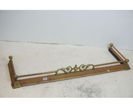 Copper and Brass Fire Fender, 130cms long 