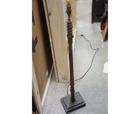 Two Iron Standard Lamp made from Balustrades, tallest 106cms high 