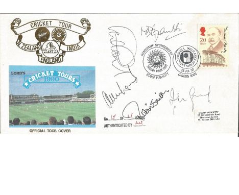 Cricket 1988 Tour cover signed by Graham Gooch, Allan Lamb, M Azharuddin, R J Shastri. Good Condition. All signed pieces come