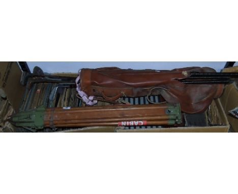 Vintage Golf Clubs & Bag, and a Vintage Tripod Stand (2).