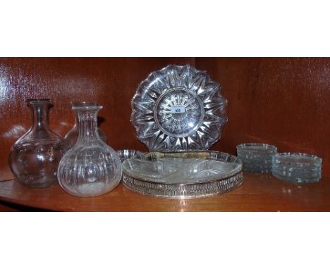 A Shelf of Glass to include half carafes.