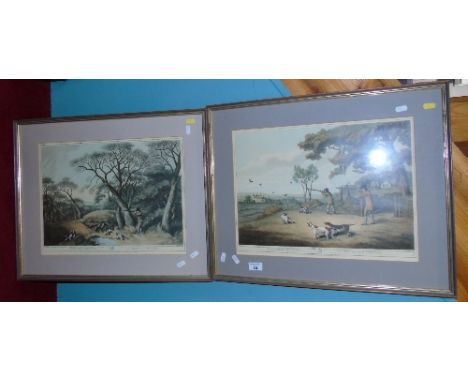 A Pair of Prints Depicting Hunting Scenes, 'Woodcock Shooting' and 'Partridge Shooting'.