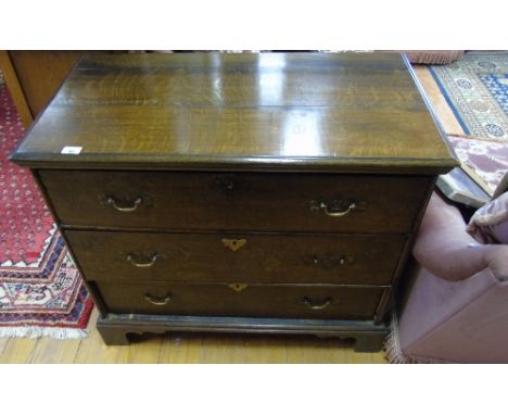 An Oak Three Drawer Chest; on bracket feet, 92cm wide 48cm deep 81cm high