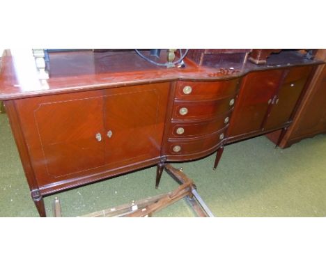 A Large Rossmore Style Wardrobe and a Similar Bow Front Sideboard.
