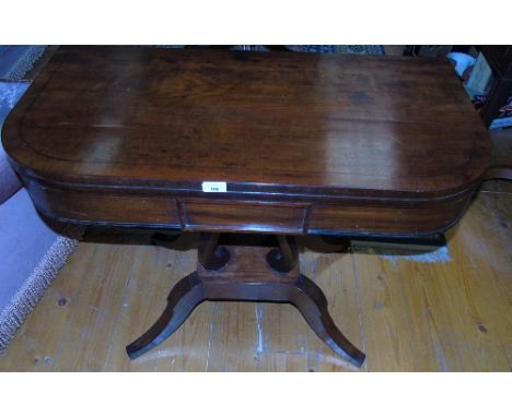 A Wonderful Regency Mahogany Foldover Card Table Circa 1810.