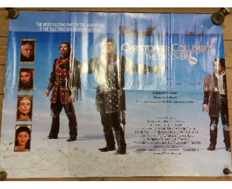 Christopher Columbus The Discovery Movie Poster, starring Tom Selleck, Marlon Brando and Catherine Zeta-Jones, 1992. A Kiss B