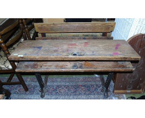 A Vintage Pine School Desk.