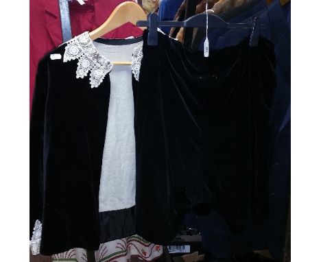 A Quantity of Vintage Outfits, on seven hangers.