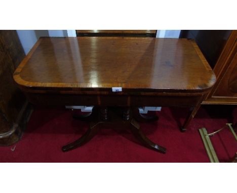 A Regency Mahogany and Rosewood Crossbanded Card Table