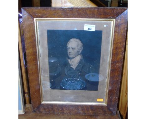 Engraved by S.W. Reynolds - A Portrait Engraving of Mr. Lambard after T. Philips, in a wedge mahogany frame with gilt slip.