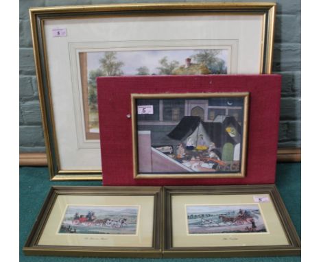 A framed watercolour of a country scene monogrammed 'EAS' bottom left marked, Edward A Swain, 37cm x 23cm (picture moved in f