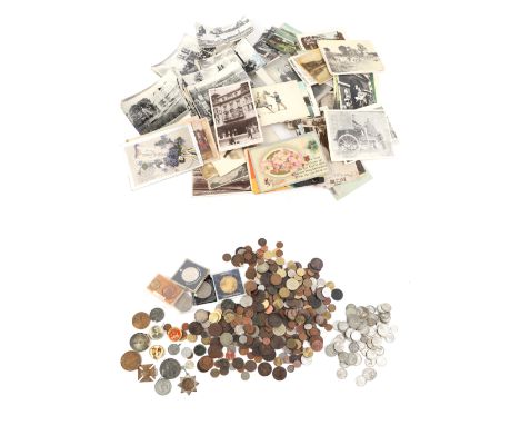 A Numismatic mixed collectors lot comprising black and white topographical architectural and whimsical postcards, pre and pos