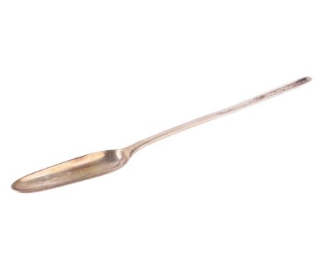 A George III silver marrow scoop, crested, London 1784, 33g.