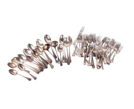 A selection of silver plated flatware.