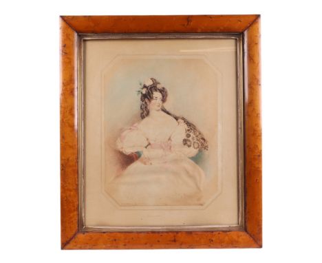 Alfred Edward Chalon RA (1780-1860) - Portrait of Emma Cowley - circa 1833, watercolour, signed and titled lower left, handwr