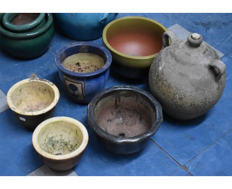 A Collection of Various Plant Pots, Olive Oil Jar Etc