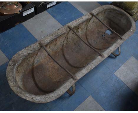 A Vintage Cast Iron Pig Trough, Condition Issues, 129cms Wide