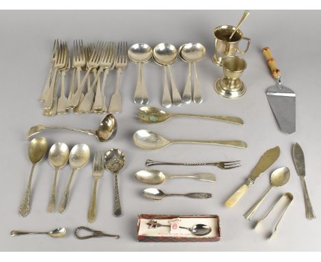 A Collection of Various Silver Plate Flatware to Comprise Forks, Spoons, Ladle etc