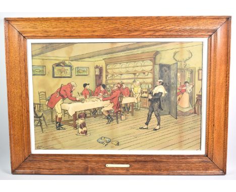 An Oak Framed Ludovici Hunting Print, 'The Hunt Breakfast'
