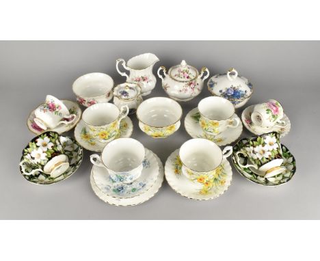 A Collection of Various Royal Albert Tea and Coffee Wares to Comprise Daffodil Cups and Saucers, Inspiration Tea Trio, Midnig