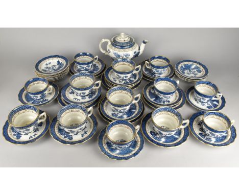 Forty-Five Pieces of Booth "Real Old Willow" Teawares to Comprise Cups, Saucers, Side Plates and a Teapot
