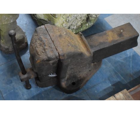 A Large Vintage Work Bench Vice
