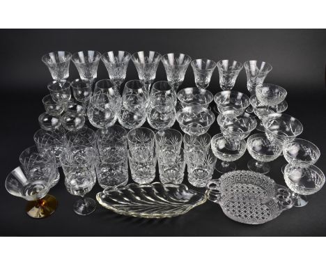 A Large Collection of Various Cut and Other Glass to Comprise Brandy Balloons, Tumblers, Wines etc