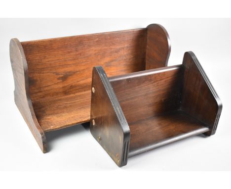 An Edwardian Oak and a Later Mahogany Book  Trough, The Former 56cms Wide