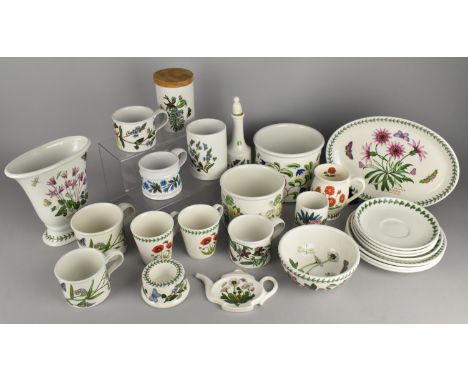 A Collection of Various Portmeirion to Comprise Botanic Garden Vase, Storage Pots, Cups, Saucers etc