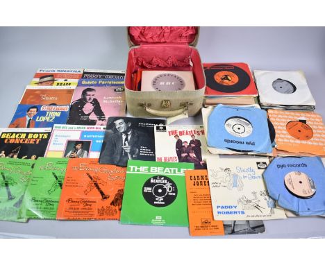 A Collection of 45rpm Records to include The Beatles, Benny Goodman Story, Beach Boys, Frank Sinatra, Carmen Jones Etc