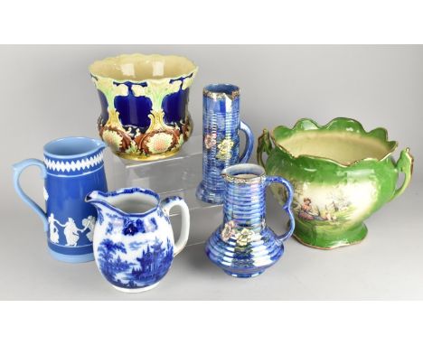 A Collection of Various Early and Mid 20th Century Ceramics to Comprise Majolica Jardiniere, Arthur Wood Royal Bradwell Lustr