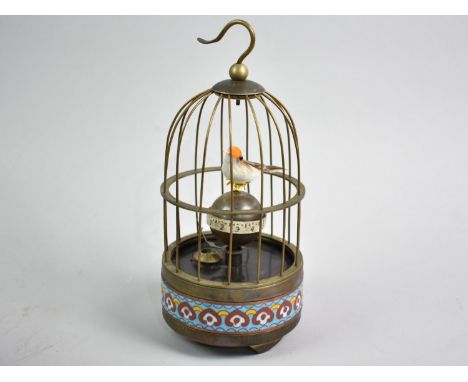 A Reproduction Automaton Birdcage Clock, Working Order, 21.5cms High