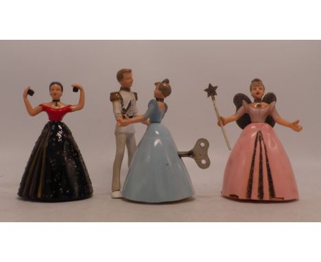 Three Wells-Brimtoy Novelty Mechanical Toys to include Fairy Queen Model No.9/16, Cindrella and Prince Charming Model No. 9/1