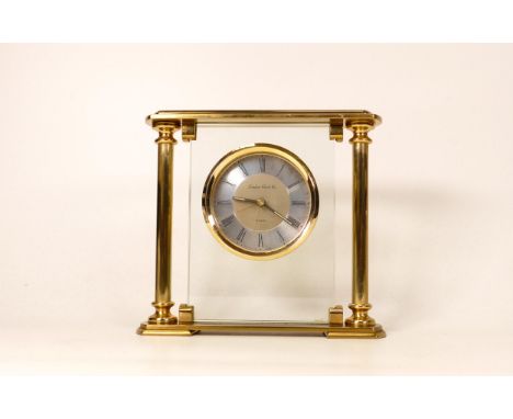 Brass Effect London Clock Co Mantle Clock, height 17cm 