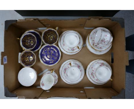 Paragon Victorian Rose part teaset together with 3 Royal Albert Mayfair series patterned cups &amp; saucers 