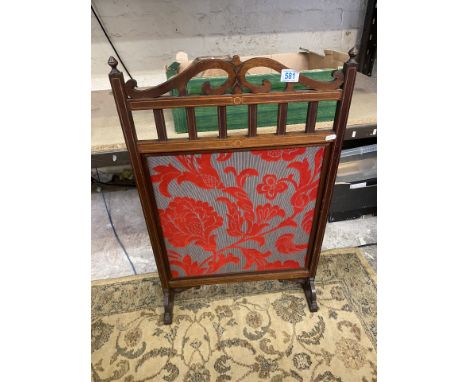 Inlaid Mahogany Fire screen, height 81cm 