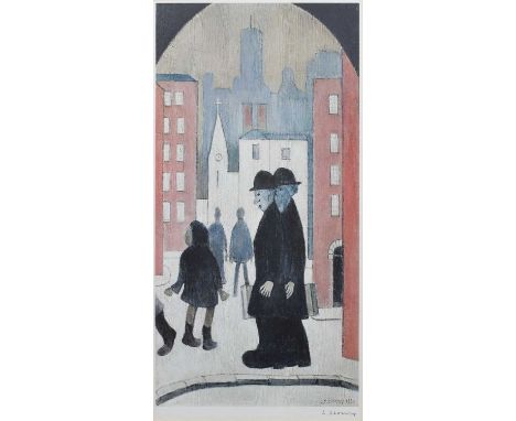 After Laurence Stephen Lowry R.A. (British, 1887-1976), "The Two Brothers", signed in pencil in the margin, with Fine Art Tra