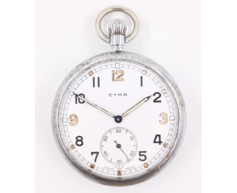 Cyma WWII military issue pocket watch arrow mark GSTP T25535   Condition Report   Click here for further images, condition, a