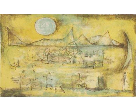 Zao Wou-Ki (1921-2013) Chinese/French -&nbsp;'Montagnes et Soleil '1951' outside of the edition of 200 (Agerup, 59) signed in