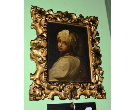 After Guido Reni, portrait of Beatrice Cenci, oil on canvas, in a gilt florentine frame